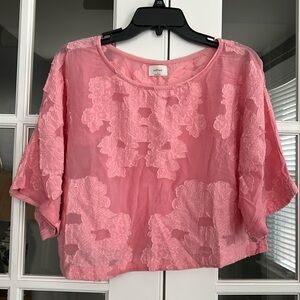 Aritzia Wilfred Pink Oversized Blayze Top size small
